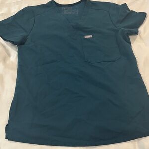 Figs Deep Blue Scrub Top